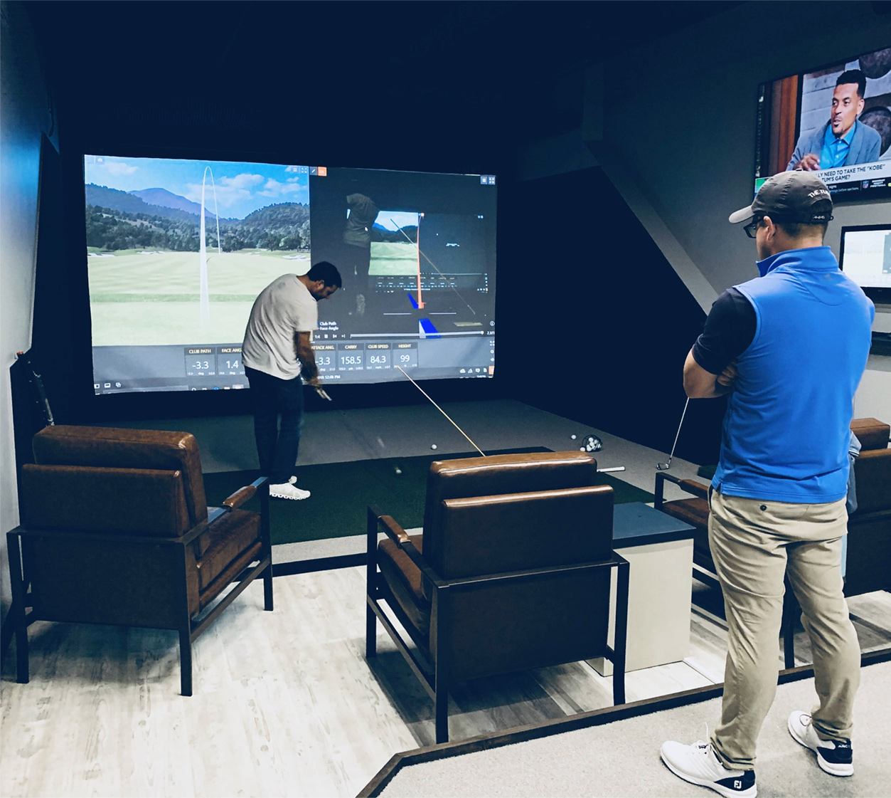 Golf lesson on Trackman simulator at Hack Shack NYC